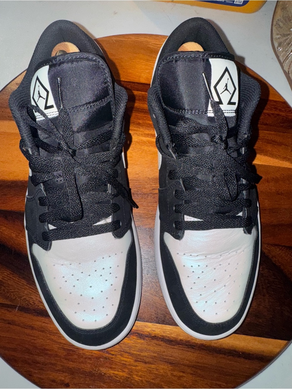 Jordan Black & White Low-Top Men's Sneakers - Picture 2 of 7